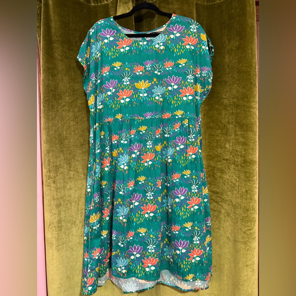 Gudrun Sjoden Teal and White Floral Dress